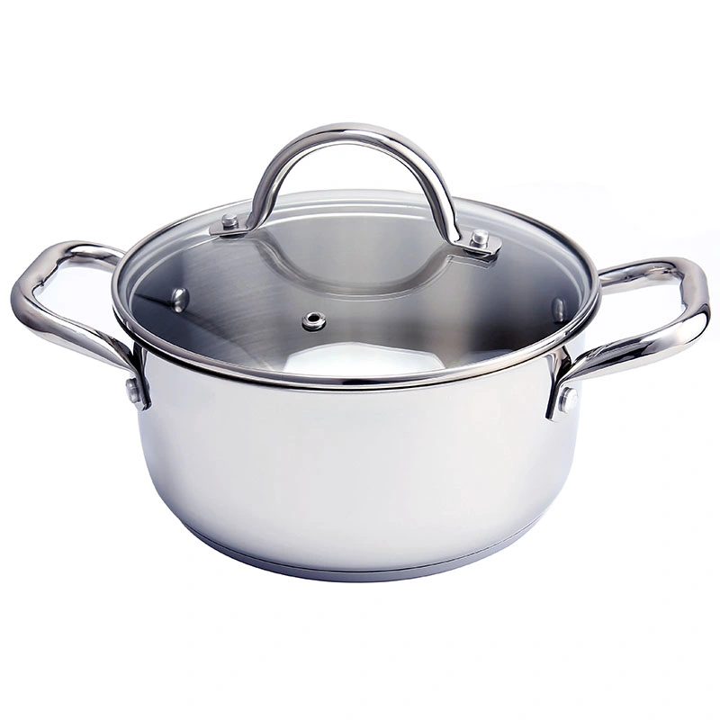 6PCS 304 Stainless Steel Cookware Set with Lid Factory Wholesale Cooking Pot Kitchen Ware for Induction Gass All Stovetops 18/20/22cm