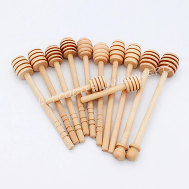 Wholesale Wood Honey Stick Honey Stir Bar Kitchen Tools Hot Sale Wooden Dipper