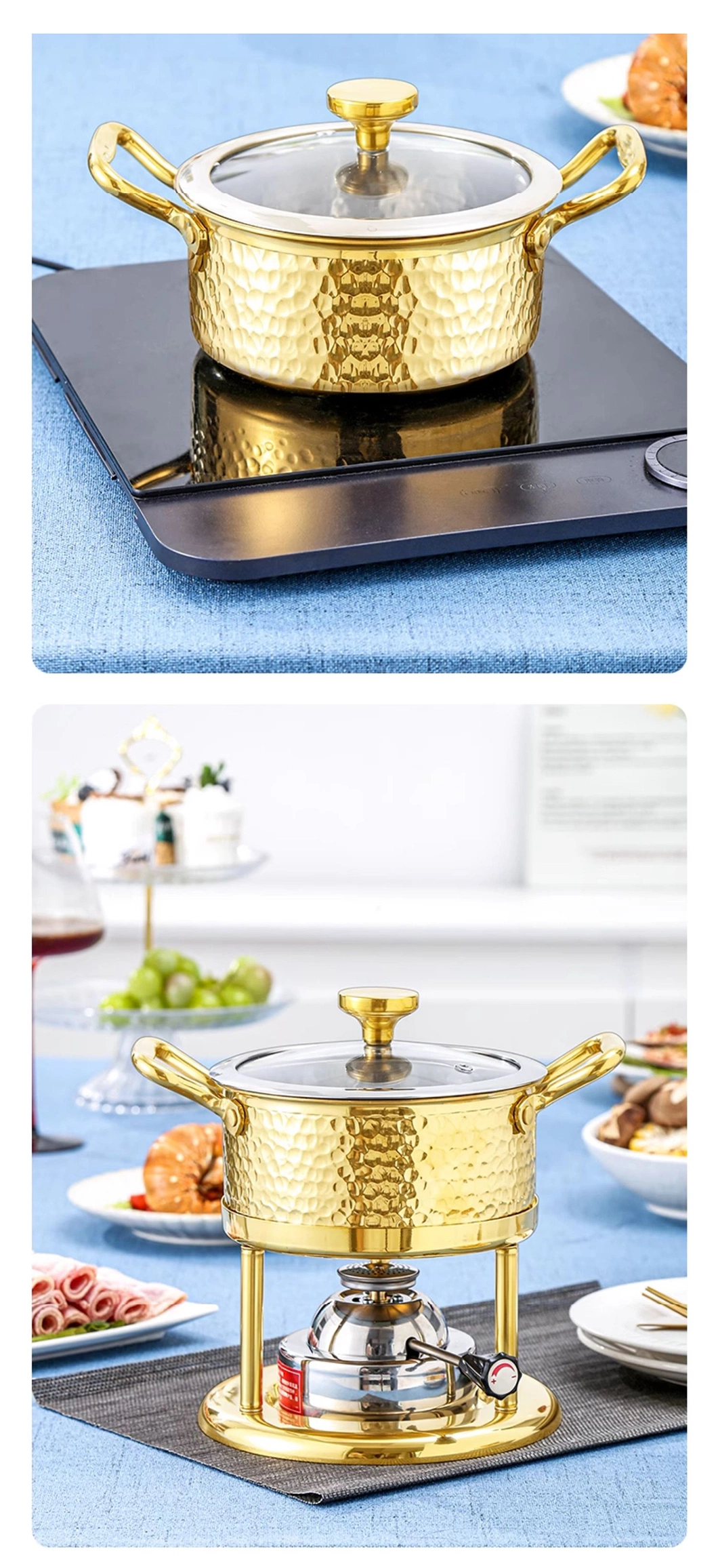 2024 New Stainless Steel Hot Pot Camping Pot Kitchen Appliance Cookware