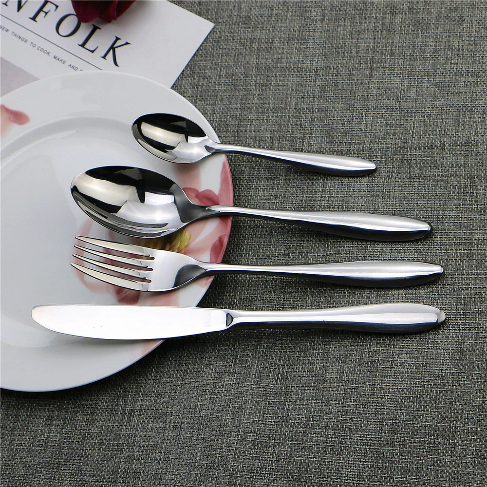 Mirror Polished Kitchen Utensils Stainless Steel Dinnerware Sets Cutlery Set