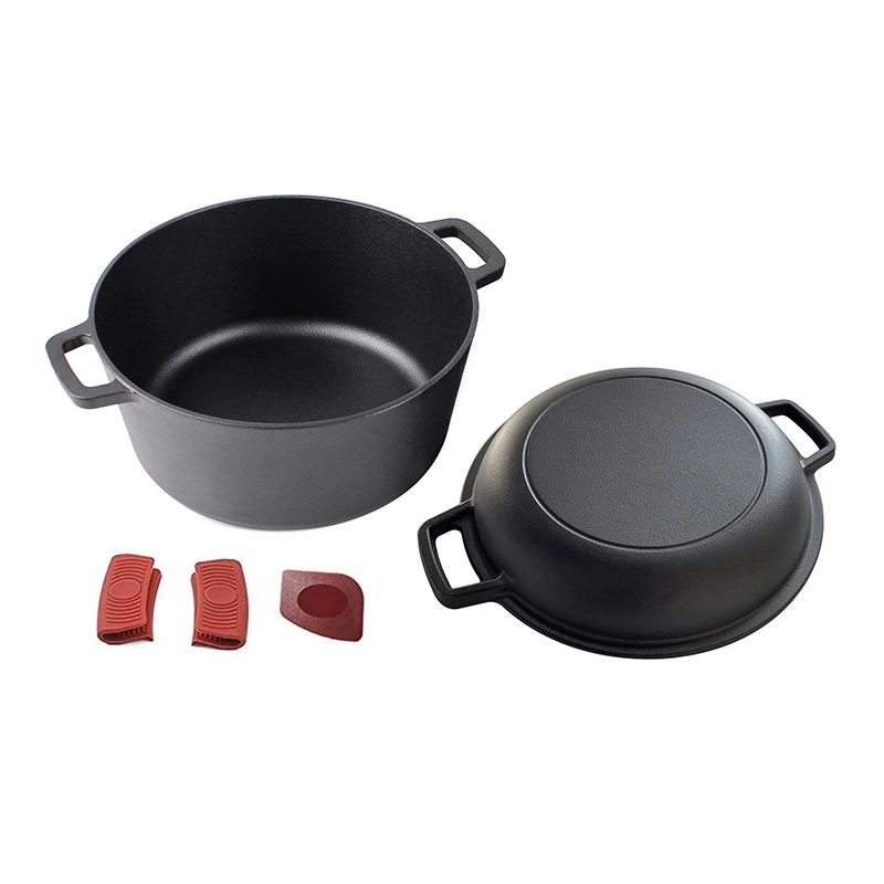 New Design Pre-Seasoned Casserole Cast Iron Double Dutch Oven