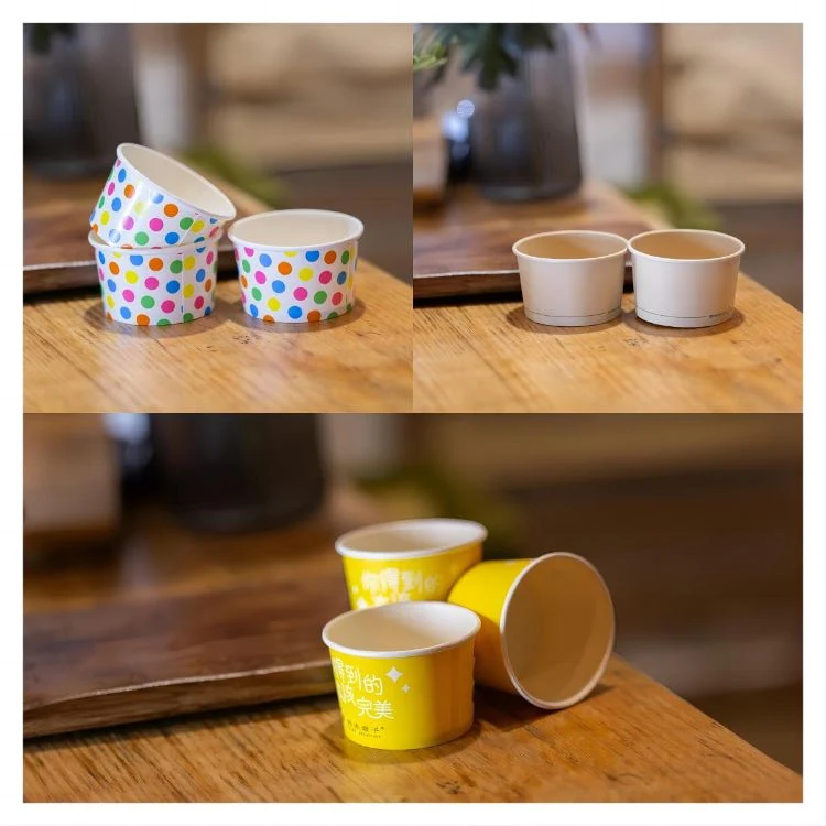 Anbao Disposable Compostable PE/PLA/Pbs/Aqueous Coating 7oz 8oz 10oz Ice Cream Paper Cup Bowl