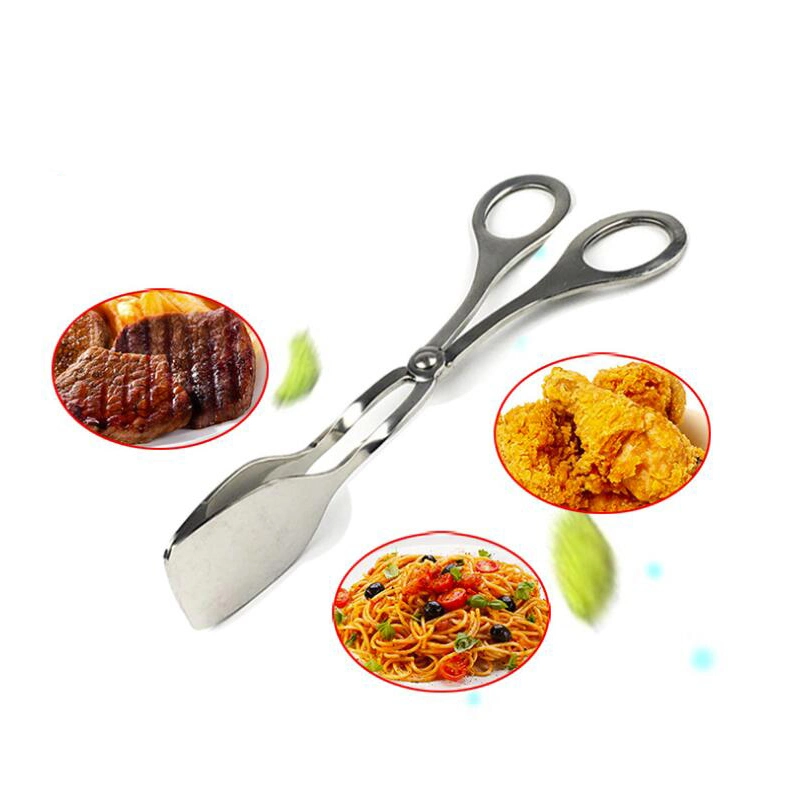 Food Clip Bread Clip, 304 Stainless Steel Food Gripper Clamp Tongs Kitchen Grilling Utensils for Home Outdoor Barbecue Bread Clip Food Tongs Esg15699