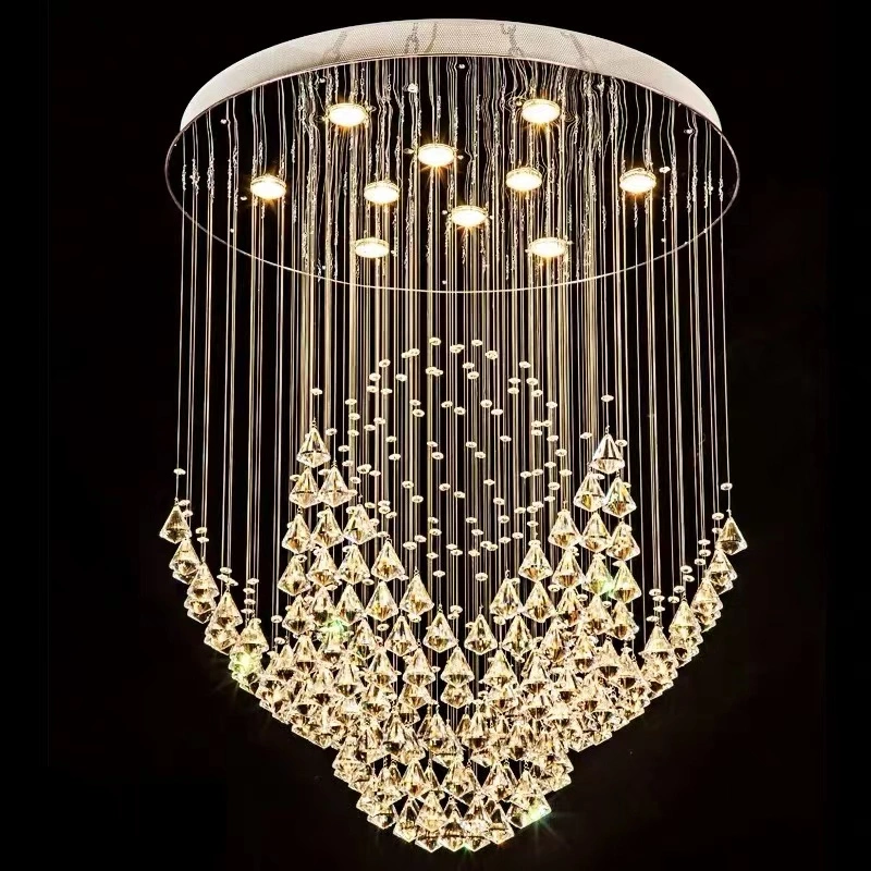 Modern Crystal Chandelier Dining Room Kitchen Island Indoor Luxury Pendant Light Chain Light Fixture