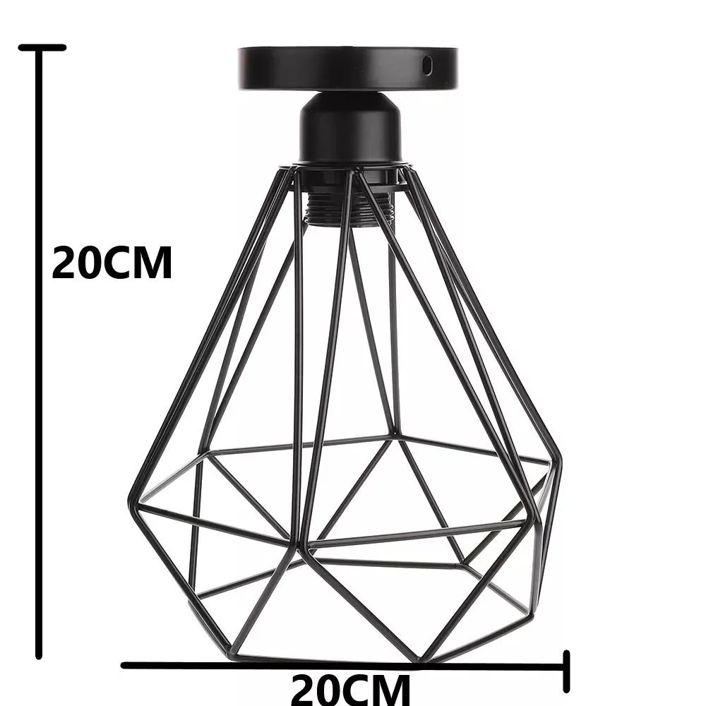 Zhongshan Lighting Chandelier Down Light Iron Flush Mount Retro Ceiling Down Light Square Pendant Lamp E27 White Walkway Kitchen Home Decor Fixture