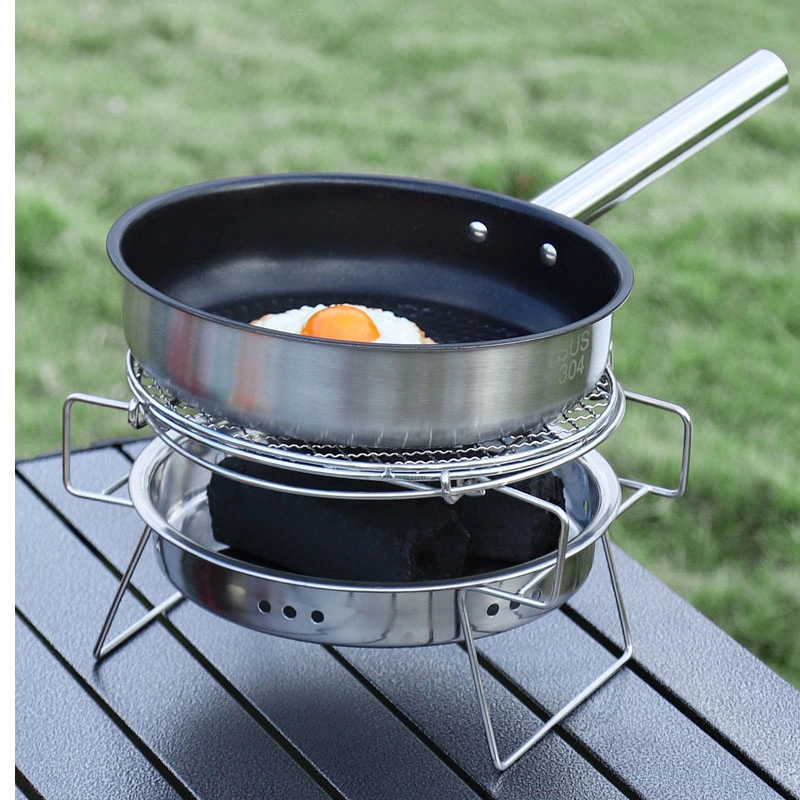 Hot Selling Stainless Steel Cookware Set Portable Kitchenware Outdoor Camping Picnic Casserole Pots and Pans Set