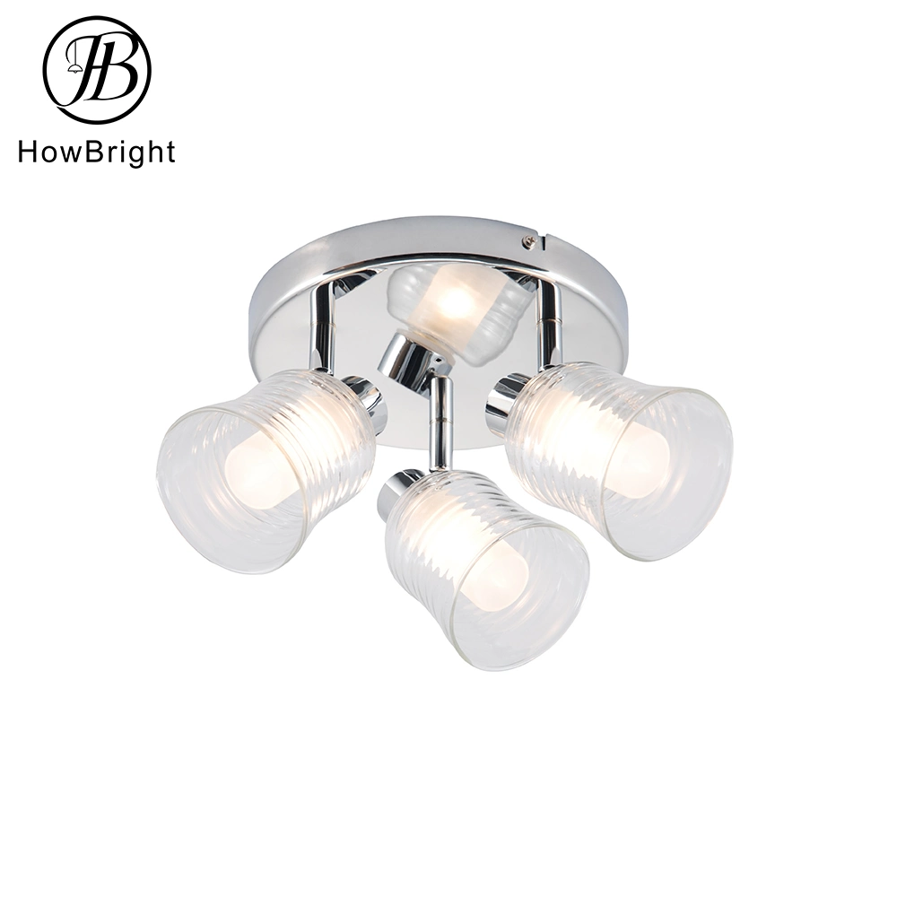 Nordic 3-Light GU10 Spot Track Light Ceiling Spotlight Modern Round Indoor Light Fixture for Kitchen Dining Room Coatroom