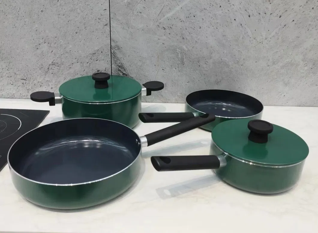 New Arrival Kitchen Aluminum Nonstick Fry Pan and Casseroles Cooking Pot Cookware Sets