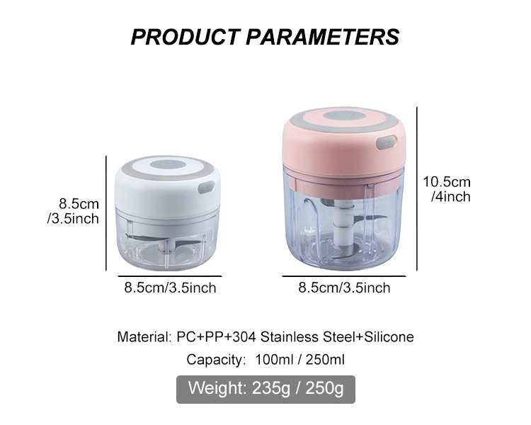 Automatic Garliczoom Crusher Press Food Slicer Speedy Blender Mincer Meat Masher USB Wireless Electric Mini Garlic Chopper