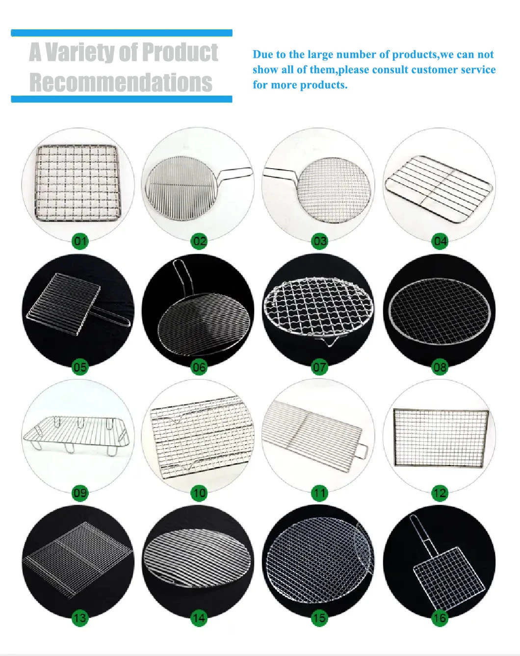 Round Stainless Steel Barbecue Mesh Steamer Oven Thickened Steel Wire Cold Drying Mesh Cake Outdoor Cooling Mesh Baking Tools