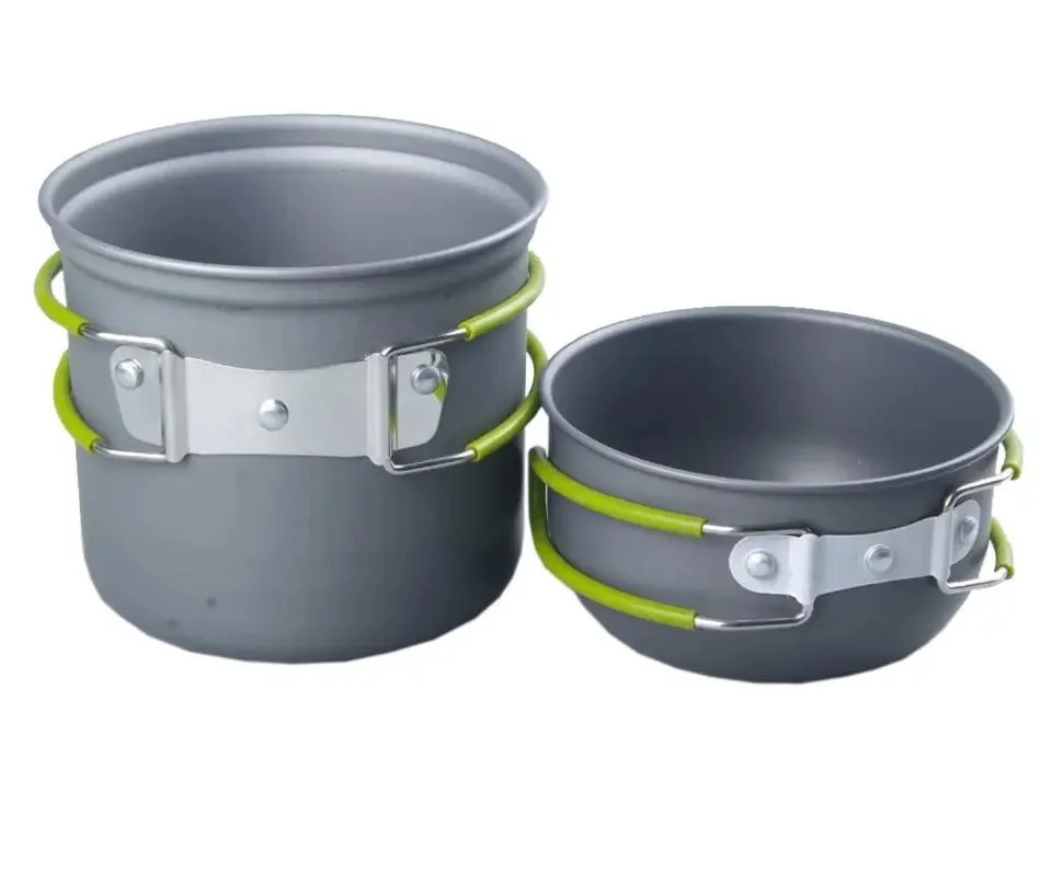 Backpacking Cooking Pot Mess Kit Outdoor Camping Hiking Picnic Aluminum Cookware Set