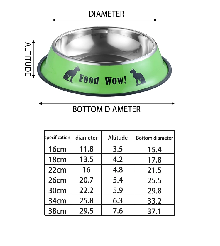 Pet Feeding and Drinking Feeder Anti-Slip Base Stainless Steel Dog Bowl