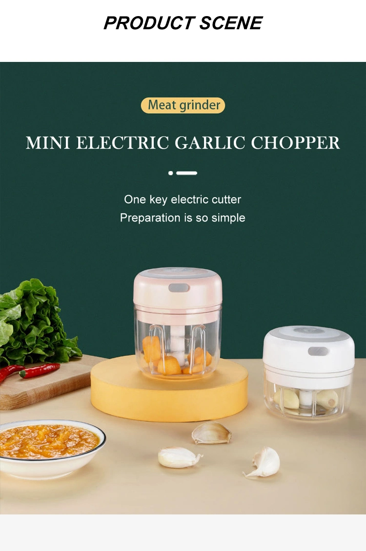 Automatic Garliczoom Crusher Press Food Slicer Speedy Blender Mincer Meat Masher USB Wireless Electric Mini Garlic Chopper