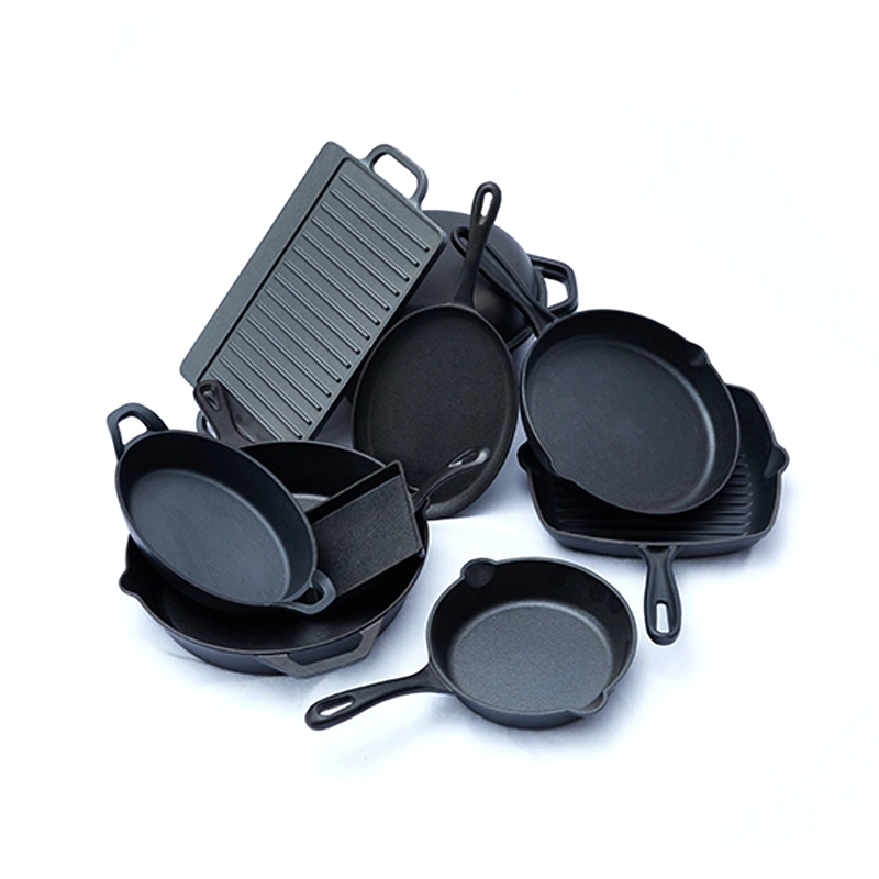 New Design Cast Iron Pots and Pans Cast Iron Cookware Manufacturer Cast Iron Outdoor Camping Cookware Set