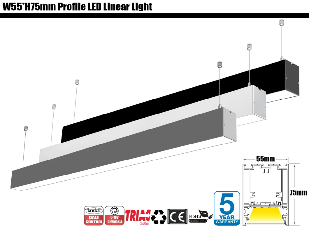 LED Chandelier Dimmable Linear Pendant Light Adjustable Height Chandelier, Close to Ceiling Light Fixture for Living Room Stairway Doorway Kitchen Island Office