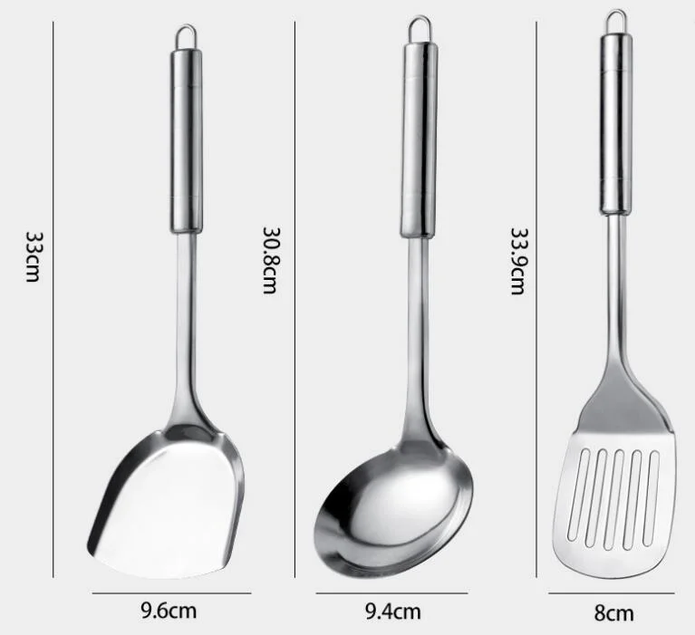 Kitchen Utensils Cooking Spatula Soup Spoon Stainless Steel Skimmer Sets