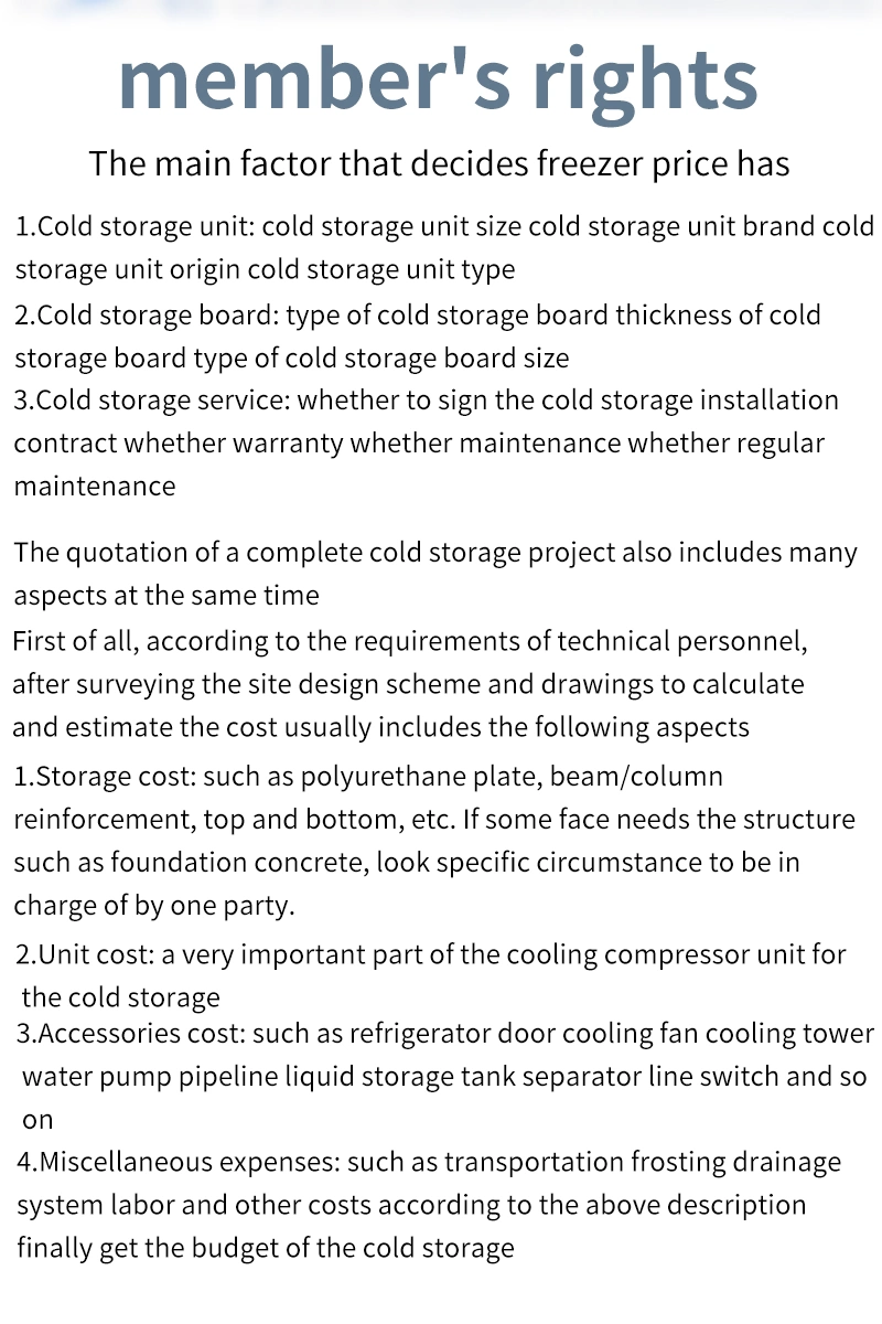 Factory Price High Grade Air Chiller Blast Freezer Cold Room Storage for Food Refrigeration