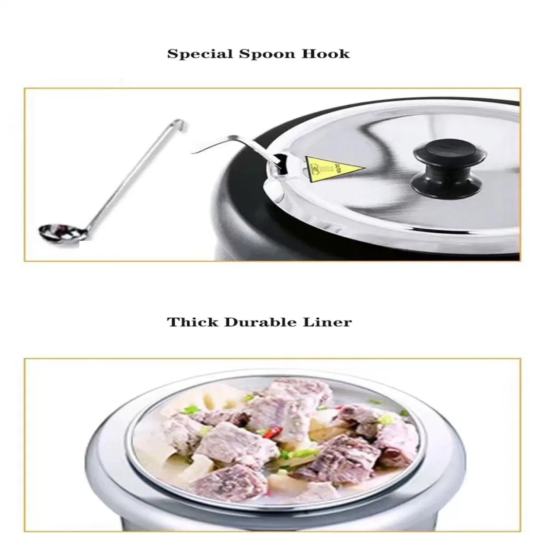 Soup Chafing Dish Kuwait Yufeh High Quality Fuel Gas Soup Kettle Buffet Warmer Set Utensil Stainless Steel Electric Soup Tureen