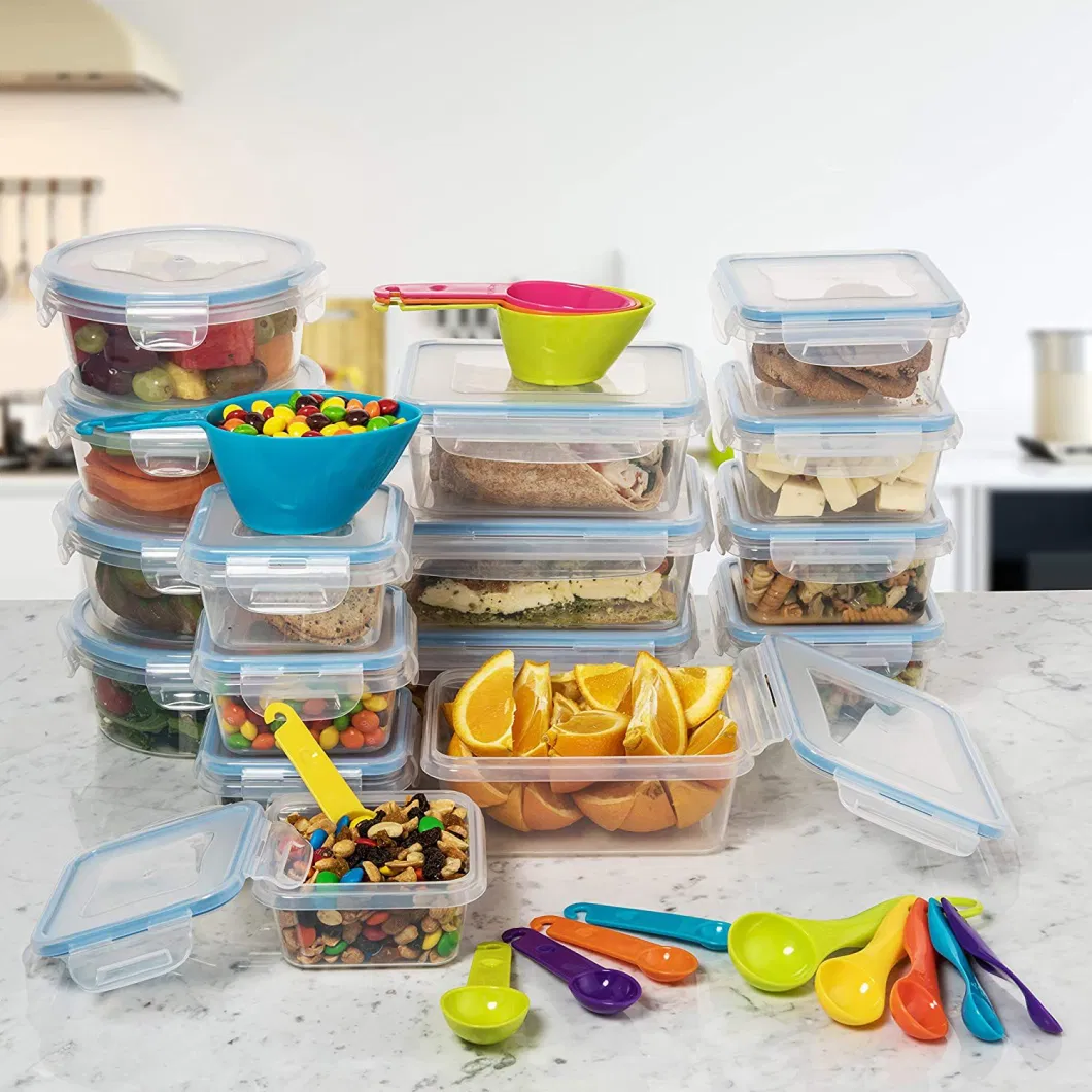 16 Pack Set Kitchen Microwave Refrigerator Plastic Storage Container with Lids