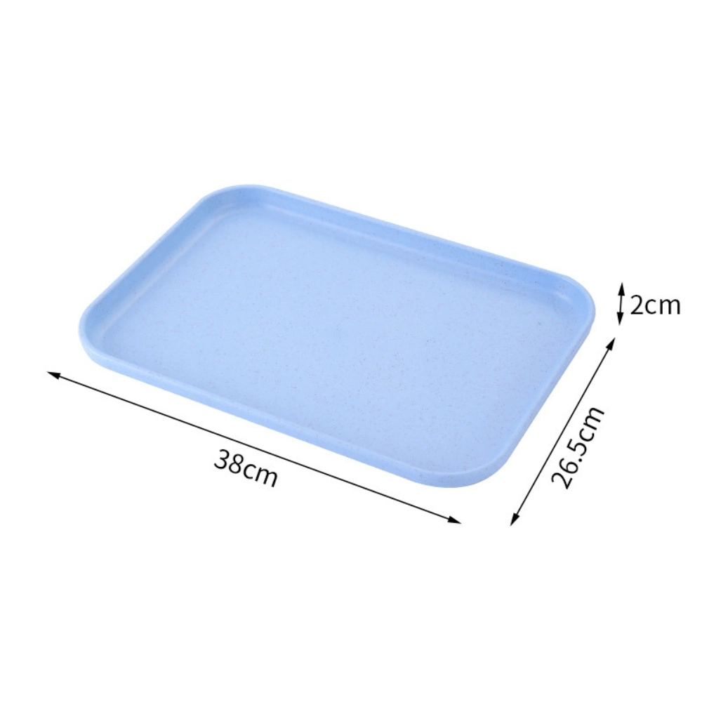 Dessert Plate Wheat Straw Tray Unbreakable Lightweight Dishes Container Storage Organizer Mi25760