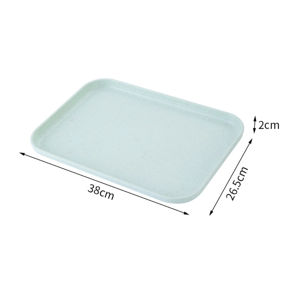 Dessert Plate Wheat Straw Tray Unbreakable Lightweight Dishes Container Storage Organizer Mi25760