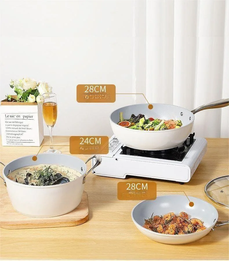 High-Value Ceramic Non-Stick Five-Piece Cookware Set