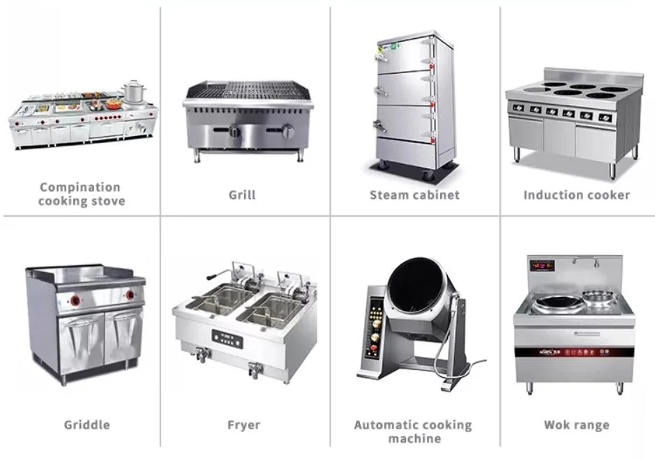 One Stop Solution Commercial Restaurant Kitchen Equipment for Cooking Refrigerating