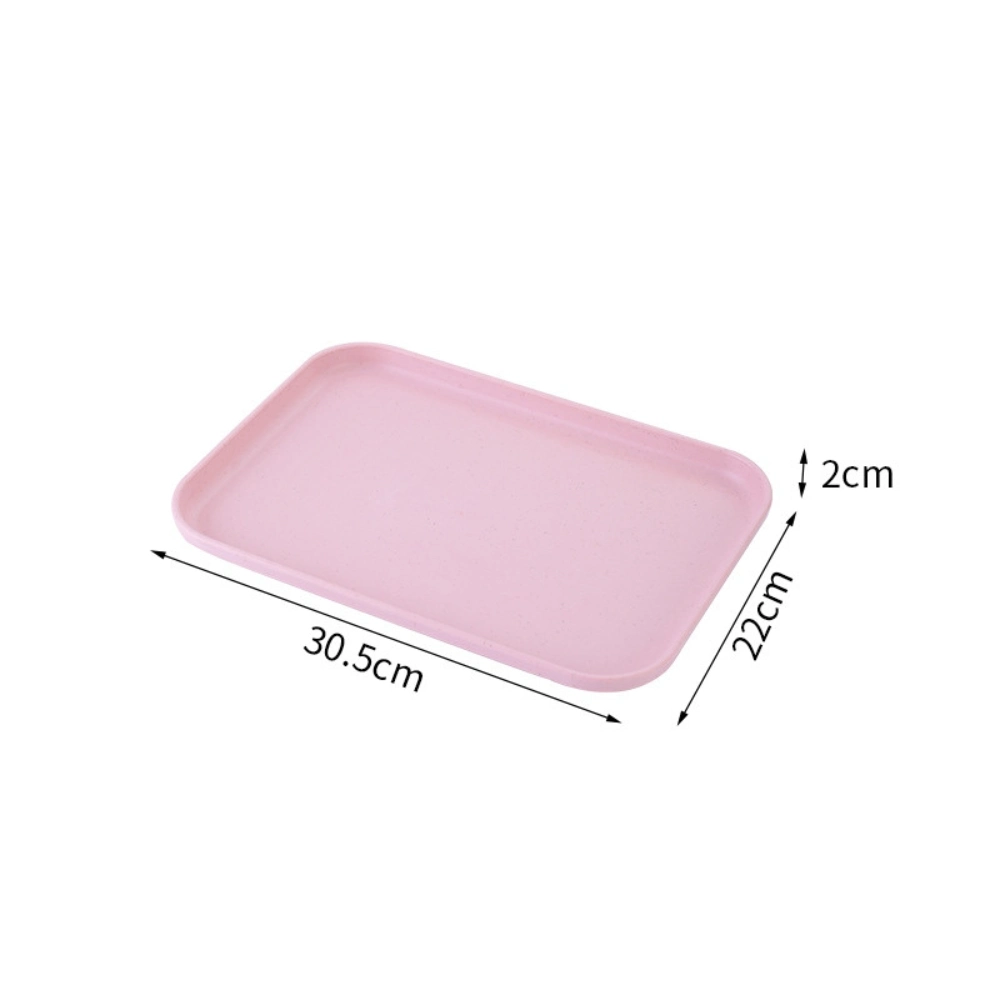 Dessert Plate Wheat Straw Tray Unbreakable Lightweight Dishes Container Storage Organizer Mi25760