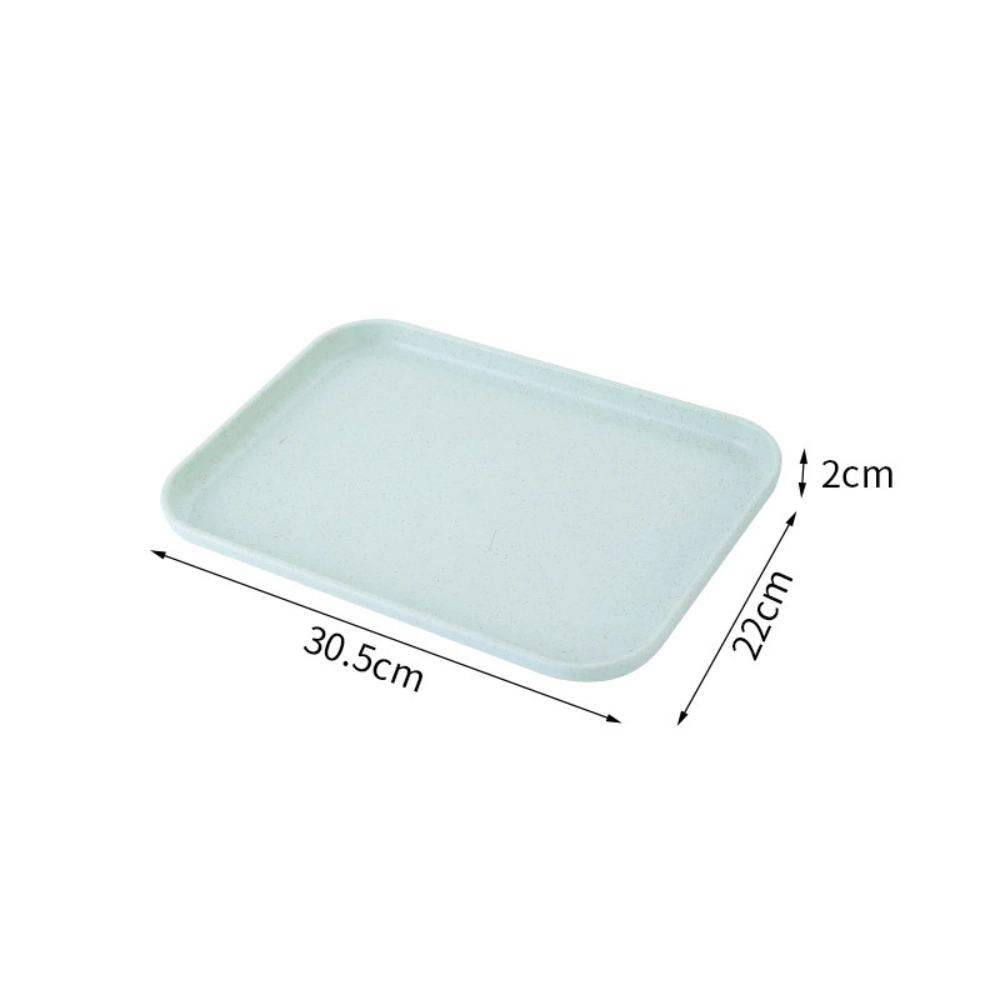 Dessert Plate Wheat Straw Tray Unbreakable Lightweight Dishes Container Storage Organizer Mi25760