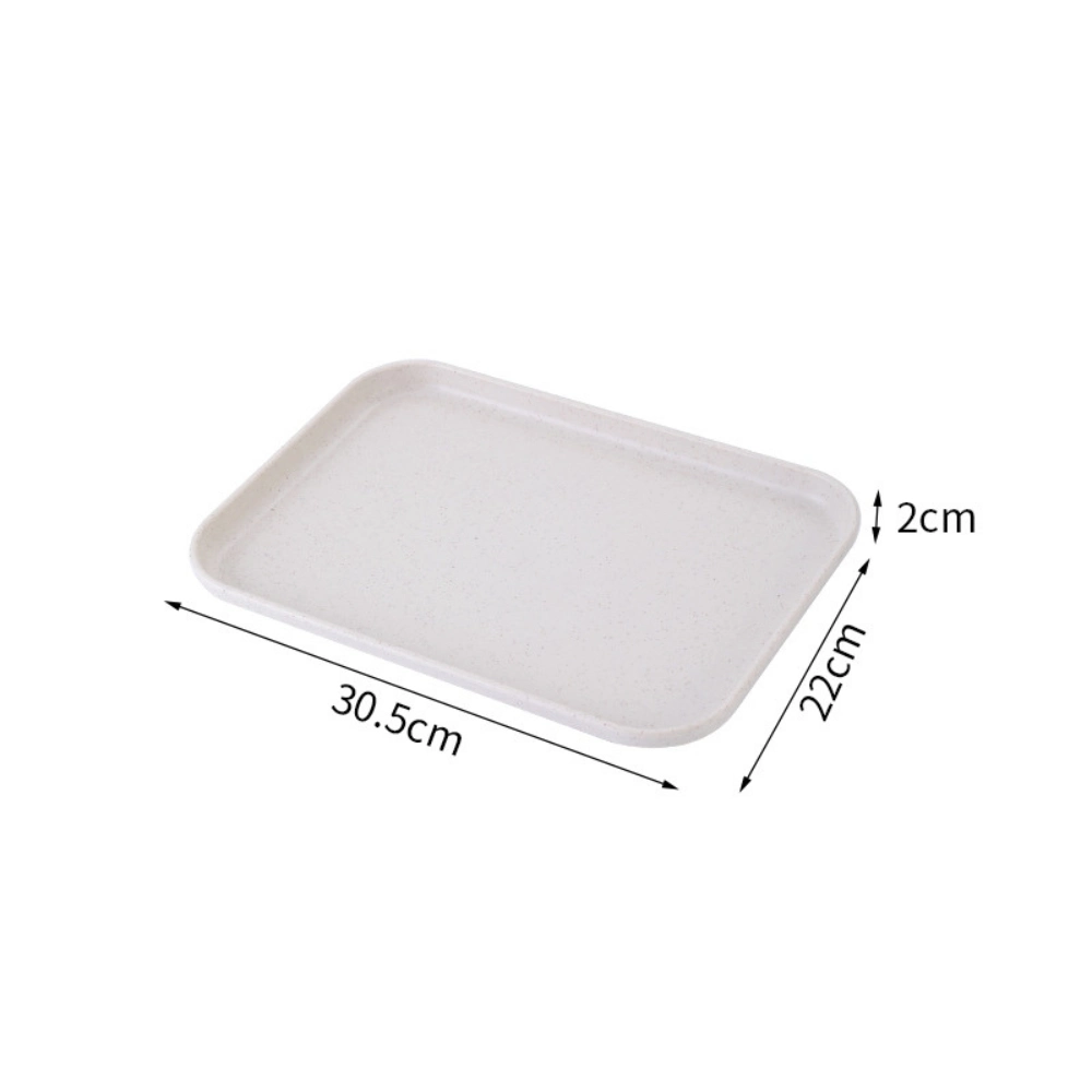 Dessert Plate Wheat Straw Tray Unbreakable Lightweight Dishes Container Storage Organizer Mi25760