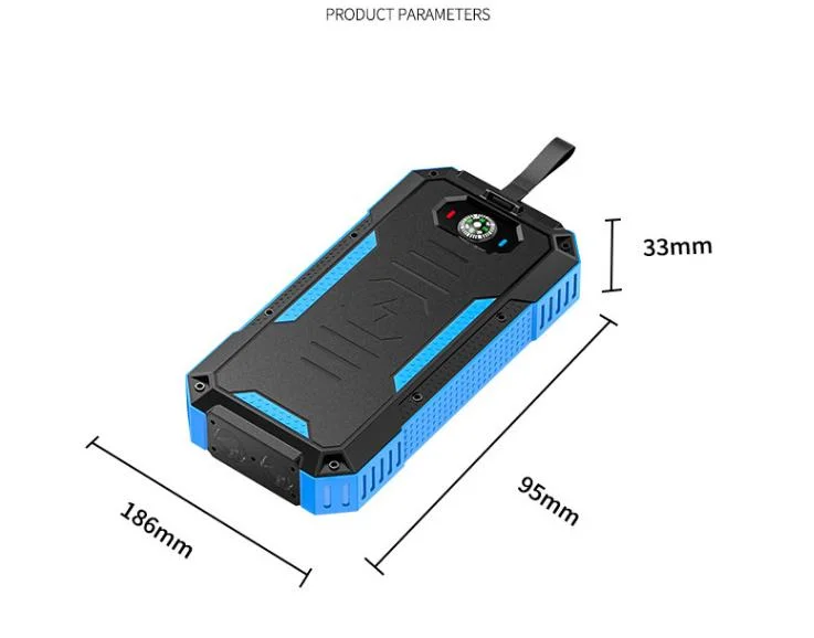 High Capacity 30000mAh Battery Charger Portable Wireless Solar Power Bank