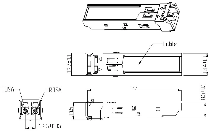 High Speed 80km Single Fiber Optic Module 2.5g