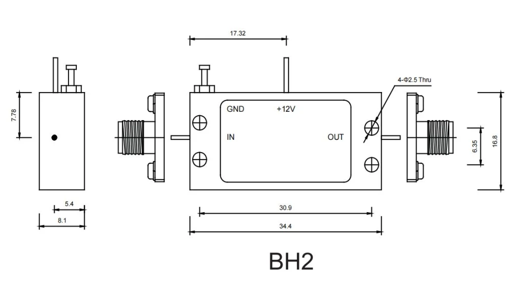 0.7GHz~0.9GHz Narrow Band Low Noise RF/Microwave Power Amplifier Professional Power Amplifier RF Conponents