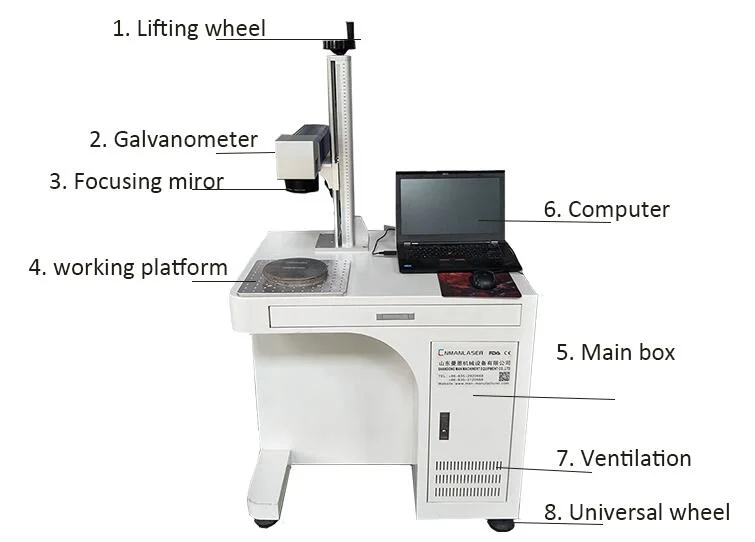 Small Tag Logo Deep Laser Marking Engraving Machine 20W