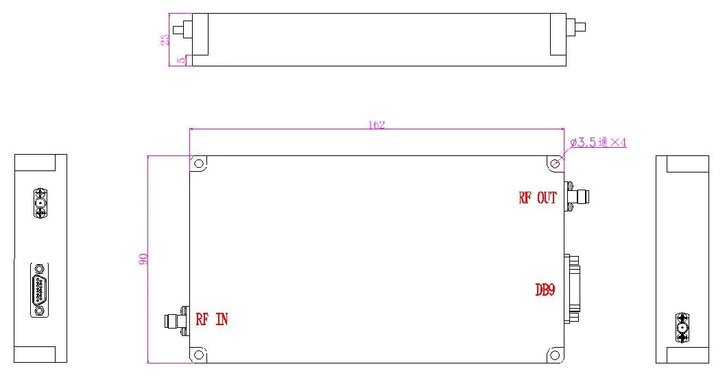 Solid State High Power RF Amplifier 5707-5717MHz 50W SMA Connectors Customized Manufacturer