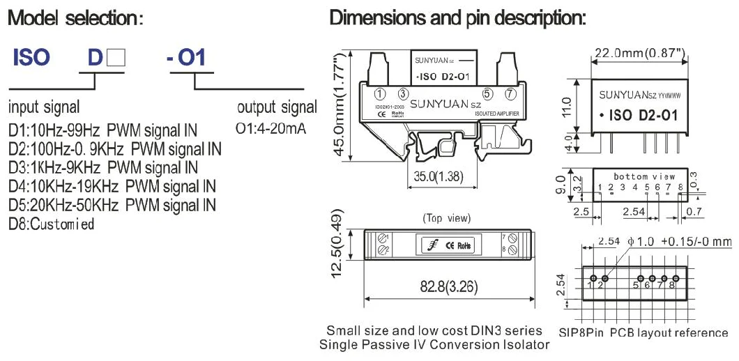 10kHz-19kHz PWM Pulse Width Signal Input to 4-20mA Output Isolated Transmitter