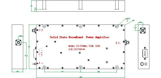 High Power 50W Factory Price Broadband RF Power Amplifier 20-1000MHz Uav Phone Signal Module