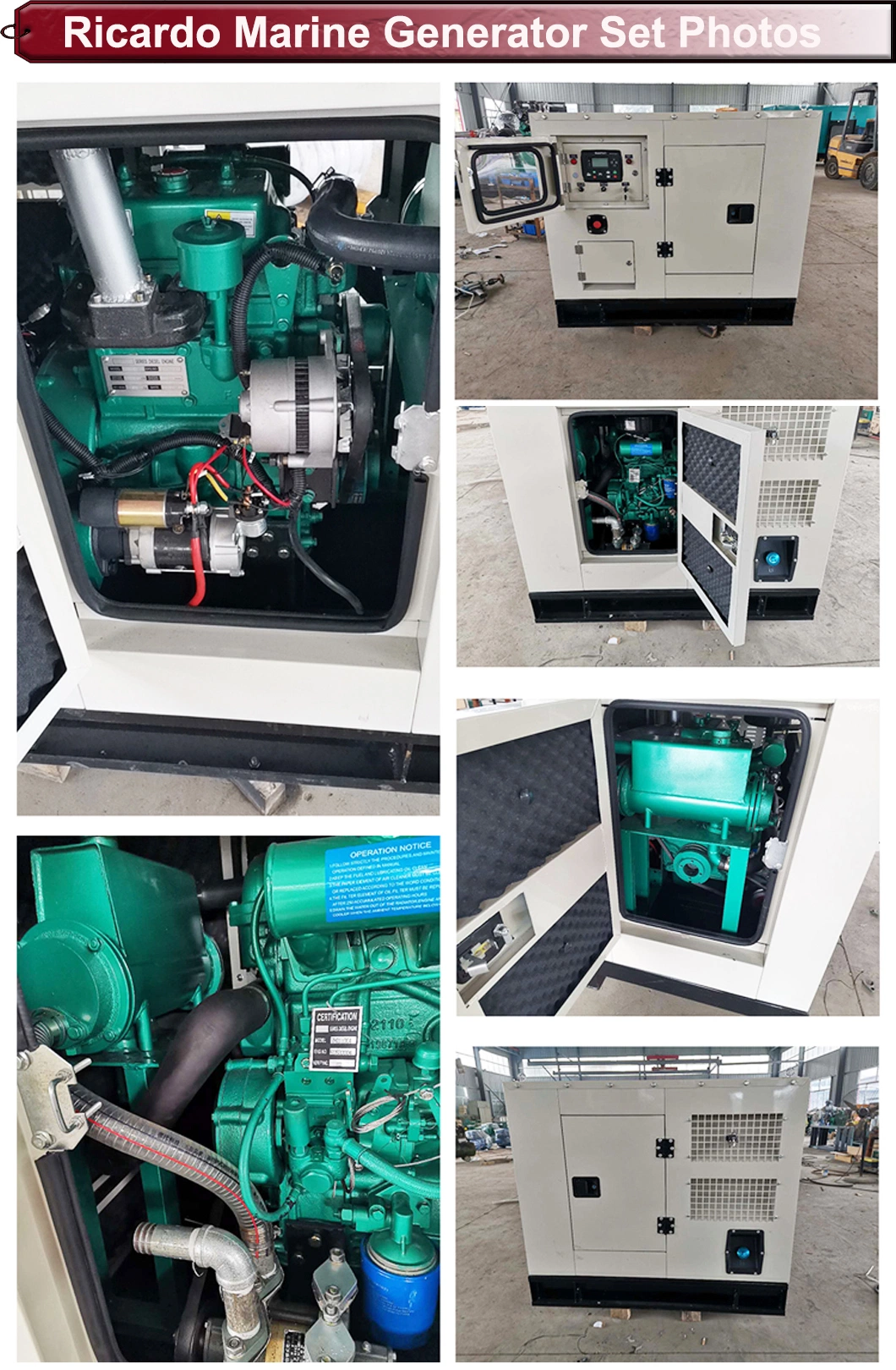 16kw 20kVA 3 Phase Silent Marine Two Cylinder Diesel for Yacht