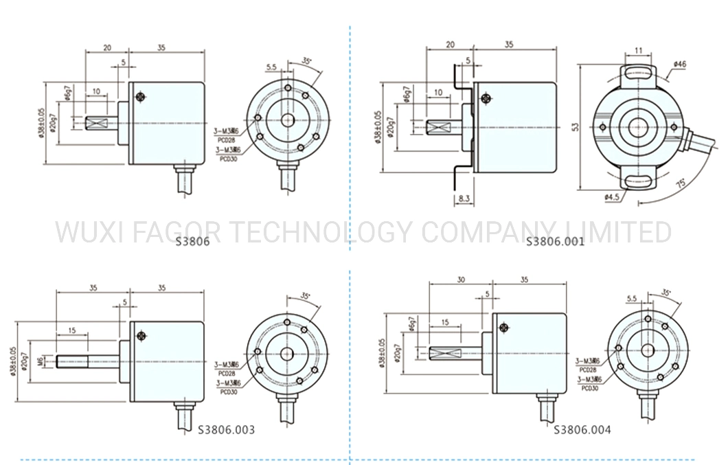 Highly Reliable S38 / S50 Solid Shaft Rotary Encoder