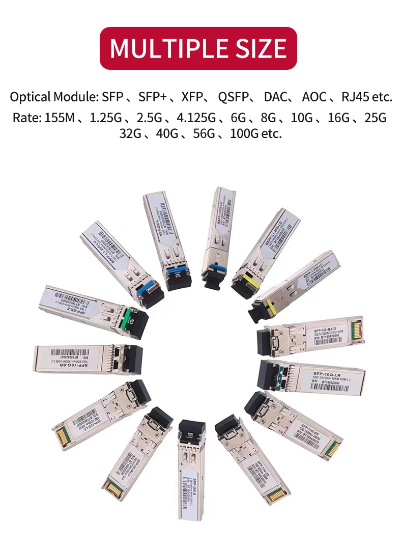 OEM Factory for Russia Market SFP+10g 120km SFP Bidi Fiber Optic Transceiver Module LC Port 1270/1330nm Singlemode SFP Module 10g Cisco Huawei Compatible