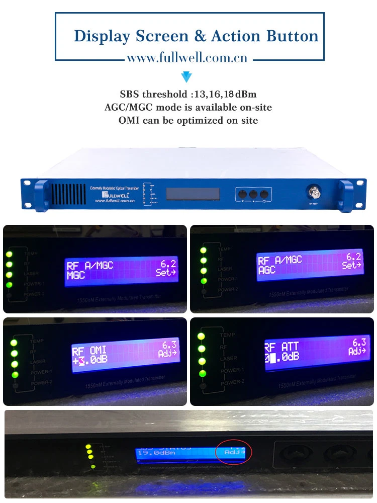 1550nm External Modulated Optical Transmitter Dual Power 2 Ports10dBm for Hfc FTTX