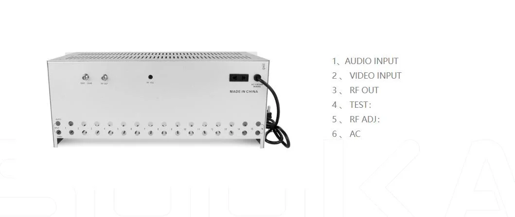 Rack Mounted CATV Fixed Analog Modulator 16 in 1 RF Modulator