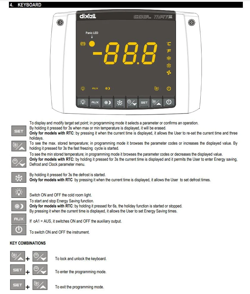 Italy Brand Dixell Temperature Controller for Control Box XLR170X