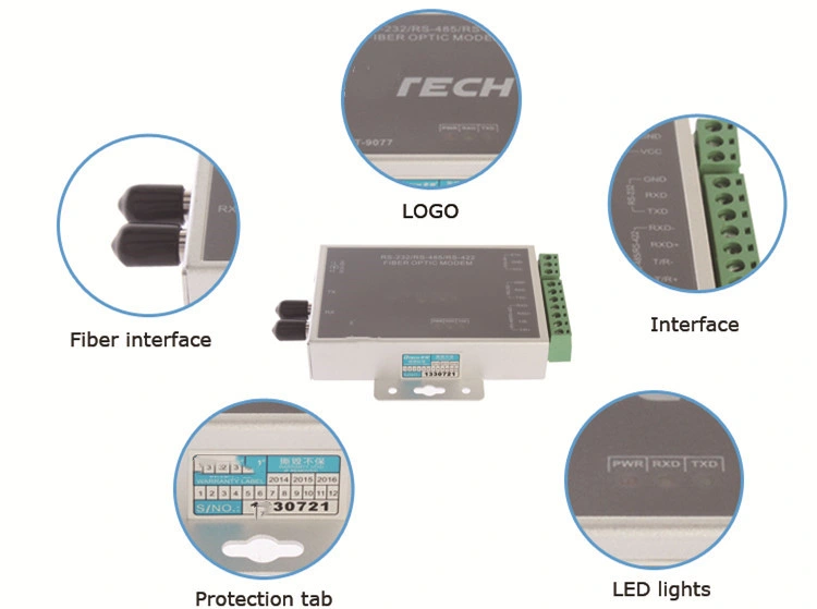 Single-Fiber Fiber Optic Modem, Fiber Optic Modulator, RS232/485 Fiber Optic Moden Modulator