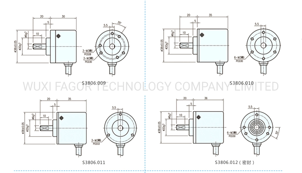 Highly Reliable S38 / S50 Solid Shaft Rotary Encoder