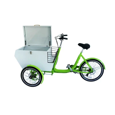 Triciclo de adultos de color blanco de la carga móvil eléctrico Moto Carrito de compras con Caja de acero inoxidable cargado personalizable