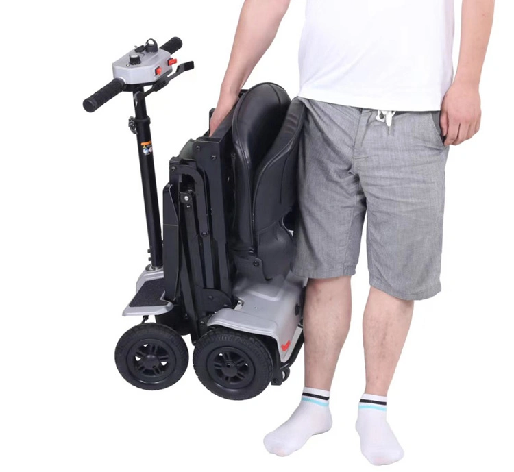 Portable Manual Folding Electric 4 Wheel Mobility Scooter Escooter Handicapped Scooter for Older (MS-007C)