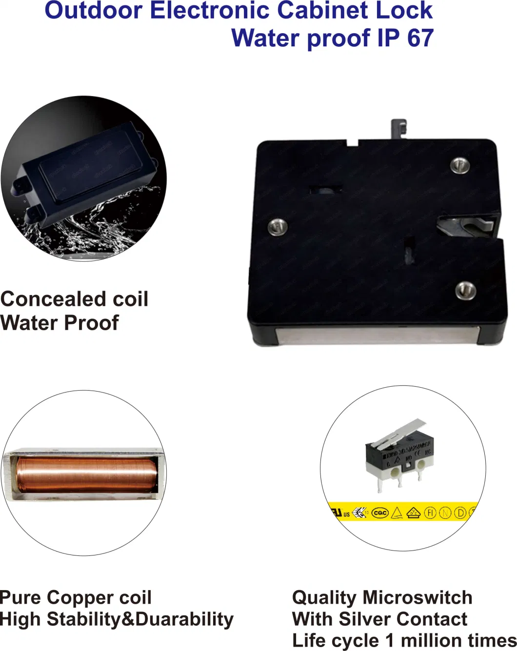 Waterproof Electromagnetic Lock for Outdoor Vending Lockers and Electronic Industrial Cabinets.