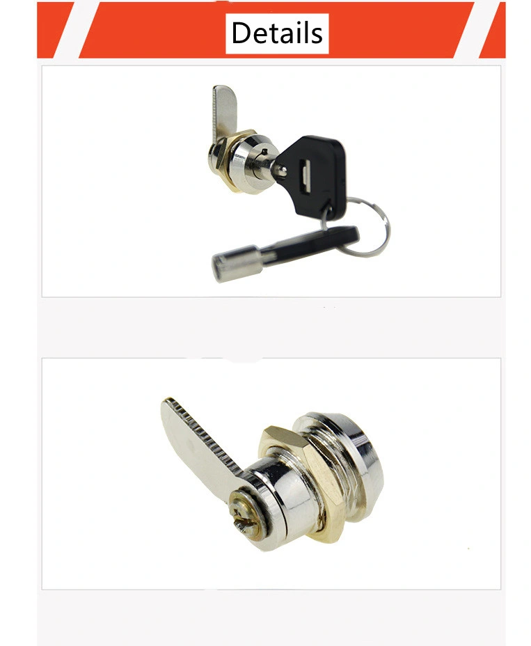 Cylinder Zinc Alloy Chrome Finish Tubular Cam Lock with Key