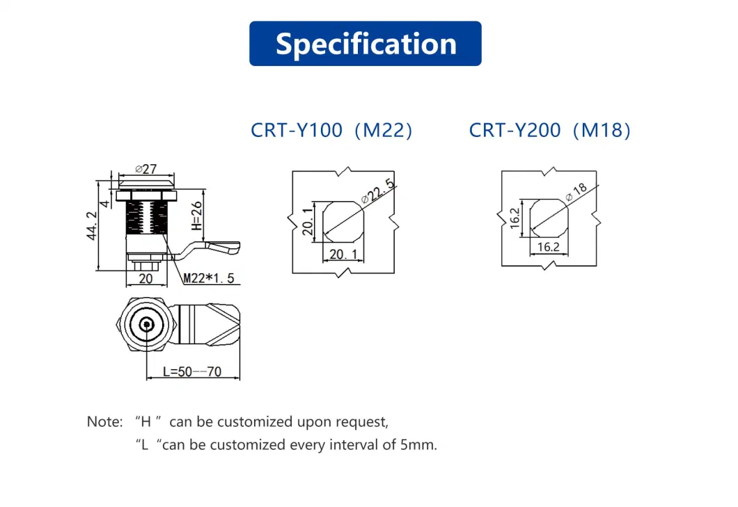 High Security Master Key System Remote Smart Cam Cabinet Lock for Power Industry